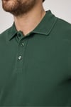 Frank Erkek Yeşil %100 Pamuk Pike Örme Esneyen Kumaş Slim Fit Dar Kesim Uzun Kol Polo Tişört