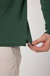 Frank Erkek Yeşil %100 Pamuk Pike Örme Esneyen Kumaş Slim Fit Dar Kesim Uzun Kol Polo Tişört