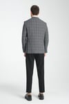 Girado Erkek Gri Ekose Slim Fit Mono Yaka Spor Blazer Ceket