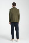 Girado Erkek Haki Ekose Slim Fit Mono Yaka Spor Blazer Ceket