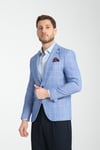 Gonca Ekose Erkek İndigo Mono Yaka Slim Fit Spor Blazer Ceket