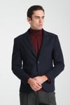 Grande Erkek Lacivert Kaşe Kumaşlı Mono Yaka Slim Fit Spor Blazer Ceket