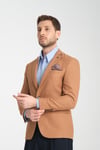 Icardi Erkek Turuncu Dokulu Kumaş Mono Yaka Slim Fit Spor Blazer Ceket
