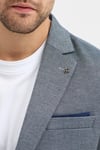 Jafet Erkek Koyu Lacivert Poliviskon Kumaşlı Esneyen Slim Fit Spor Blazer Ceket
