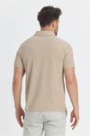 Jaguar Erkek Bej Pamuk Karışımlı Çekmeyen Likralı Kumaş Yırtmaç Detaylı Slim Fit Polo Yaka T-Shirt