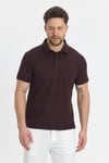 Jaguar Erkek Bordo Pamuk Karışımlı Çekmeyen Likralı Kumaş Yırtmaç Detaylı Slim Fit Polo Yaka T-Shirt