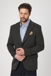 Jasino Svr Erkek Haki Pamuklu Likralı Slim Fit Örme Esneyen Sivri Yaka Casual Blazer Ceket