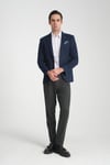 Kasetti Erkek Lacivert Esnek Kumaşlı Slim Fit Mono Yaka Spor Blazer Ceket