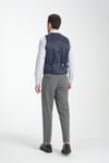 Lacivert Oxford Yakalı Basic Kruvaze V Yaka Slim Fit Yelek