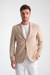 Lucos Erkek Bej Yarım Astar Torba Cep Likralı Gofre Kumaşlı Spor Blazer Ceket