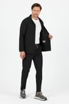 Lucos Erkek Siyah Likralı Esneyen Kumaş 2'li Overshirt Ceket+Jogger Lastikli Pantolon