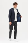 Luduno Erkek Antrasit Kalın Mono Yaka Slim Fit Casual Blazer Ceket