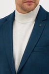 Luduno Erkek Haki Kalın Mono Yaka Slim Fit Casual Blazer Ceket