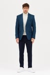 Luduno Erkek Haki Kalın Mono Yaka Slim Fit Casual Blazer Ceket
