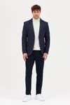 Luduno Erkek Lacivert Kalın Mono Yaka Slim Fit Casual Blazer Ceket
