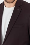 Manzoni Erkek Bordo Polyviskon Kumaşlı Mono Yaka Slim Fit Blazer Ceket