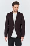 Manzoni Erkek Bordo Polyviskon Kumaşlı Mono Yaka Slim Fit Blazer Ceket