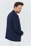 Manzoni Erkek Lacivert Polyviskon Kumaşlı Mono Yaka Slim Fit Blazer Ceket