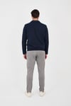 Marcio 360 Esneyen Örme Erkek Koyu Lacivert Fermuarlı Slim Fit Polo Yaka Ceket Mont