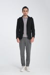 Marcio Erkek Siyah Çıkarılabilir Kapşonlu Yarım Astar Slim Fit Mono Yaka Spor Blazer Ceket