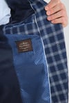 Mario Erkek Açık LacivertEkose Slim Fit Mono Yaka Spor Blazer Ceket