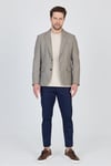 Martinelli Erkek Vizon Ufak Desenli Polyviskon Kumaşlı Spor Blazer Ceket