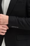 Max Hasır Erkek Siyah Desenli Poliviskon Kumaşlı Slim Fit Spor Blazer Ceket