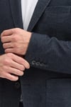 Maximo VD Erkek Koyu Lacivert Pamuklu Astarsız İngiliz Kesim Torba Cepli Slim Fit Spor Blazer Ceket