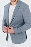 Merillon Erkek Lacivert Ekose Polyviskon Kumaşlı Spor Blazer Ceket