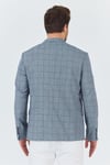 Merillon Erkek Lacivert Ekose Polyviskon Kumaşlı Spor Blazer Ceket