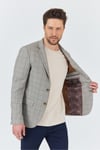 Merillon Erkek Vizon Ekose Polyviskon Kumaşlı Spor Blazer Ceket