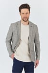 Merillon Erkek Vizon Ekose Polyviskon Kumaşlı Spor Blazer Ceket