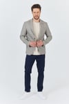 Merillon Erkek Vizon Ekose Polyviskon Kumaşlı Spor Blazer Ceket