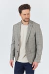 Merillon Erkek Vizon Ekose Polyviskon Kumaşlı Spor Blazer Ceket