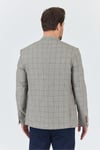 Merillon Erkek Vizon Ekose Polyviskon Kumaşlı Spor Blazer Ceket