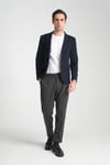 Metal Düğmeli Modern Erkek Blazer Mono Yaka Spor Ceket Örme