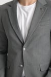 Metal Düğmeli Modern Erkek Blazer Mono Yaka Spor Ceket Örme