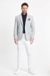 Modern Erkek Blazer Mono Yaka 360 Esneyen Yarım Astar Ceket