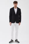 Nasio Erkek Siyah 360 Esneyen Pamuk Karışımlı Slim Fit Mono Yaka Spor Blazer Ceket