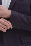 Nico Erkek Bordo Poliviskon Kumaşlı Slim Fit Mono Yaka Spor Blazer Ceket