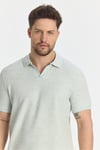 Nikol Erkek Mint Likralı Pamuk Karışımlı Esneyen Kumaş Spor Yaka Slim Fit Polo Yaka T-Shirt