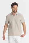 Nikol Erkek Vizon Likralı Pamuk Karışımlı Esneyen Kumaş Spor Yaka Slim Fit Polo Yaka T-Shirt