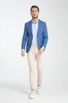Nipoye Erkek Mavi Tam Astarlı Mono Yaka Slim Fit Spor Blazer Ceket