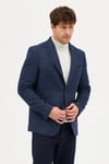 Nonni Erkek Açık Lacivert Slim Fit Dar Kesim Mono Yaka Casual Blazer Ceket