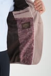 Odessa Erkek Kahverengi Kendinden Desenli Mevsimlik Mono Yaka Slim Fit Blazer Ceket