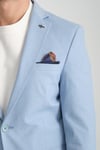 Odessa Erkek Mavi Kendinden Desenli Mevsimlik Mono Yaka Slim Fit Blazer Ceket