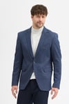 Onelio Erkek Lacivert Desenli Poliviskon Kumaşlı Slim Fit Spor Blazer Ceket