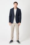Padure Erkek Koyu Lacivert Armür Dokulu Spor Blazer Ceket