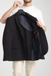 Padure Erkek Koyu Lacivert Slim Fit Dar Kesim Desenli Mevsimlik Blazer Ceket