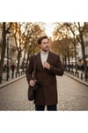Pagano Erkek Kahve Sivri Yaka Slim Fit Kaşe Kaban